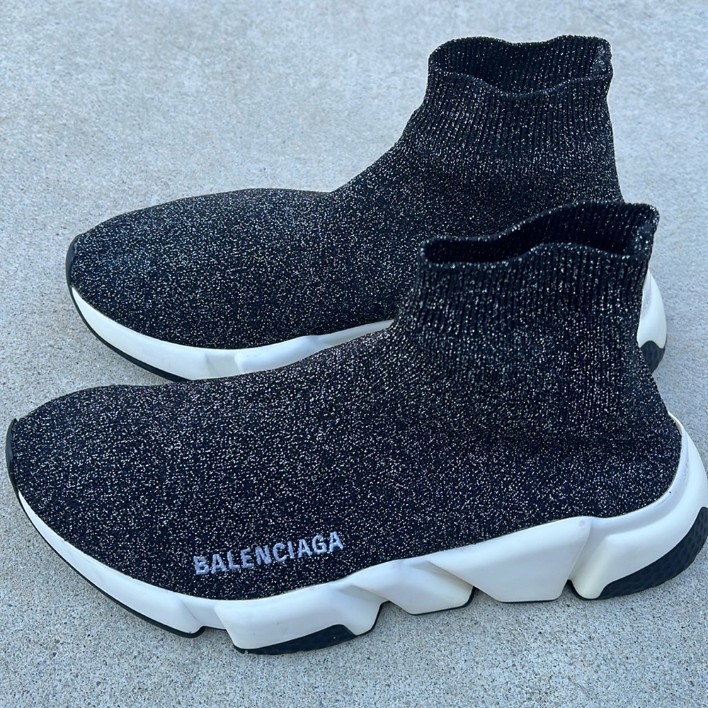 Balenciaga Black and White Women's Shoes